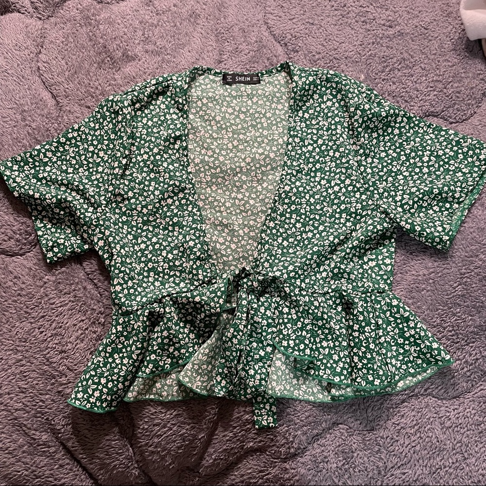 Green wrap top